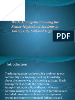 Waste Management Among The Senior Highschool Students in