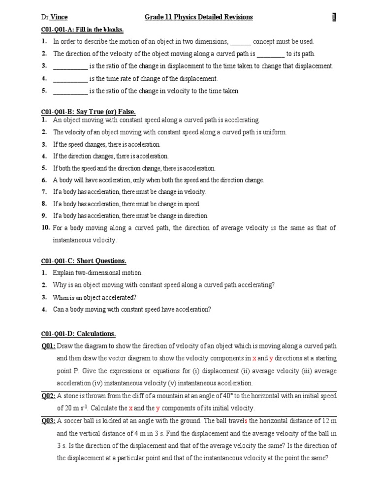 G11 Rev Ch01 01 Pdf Velocity Acceleration