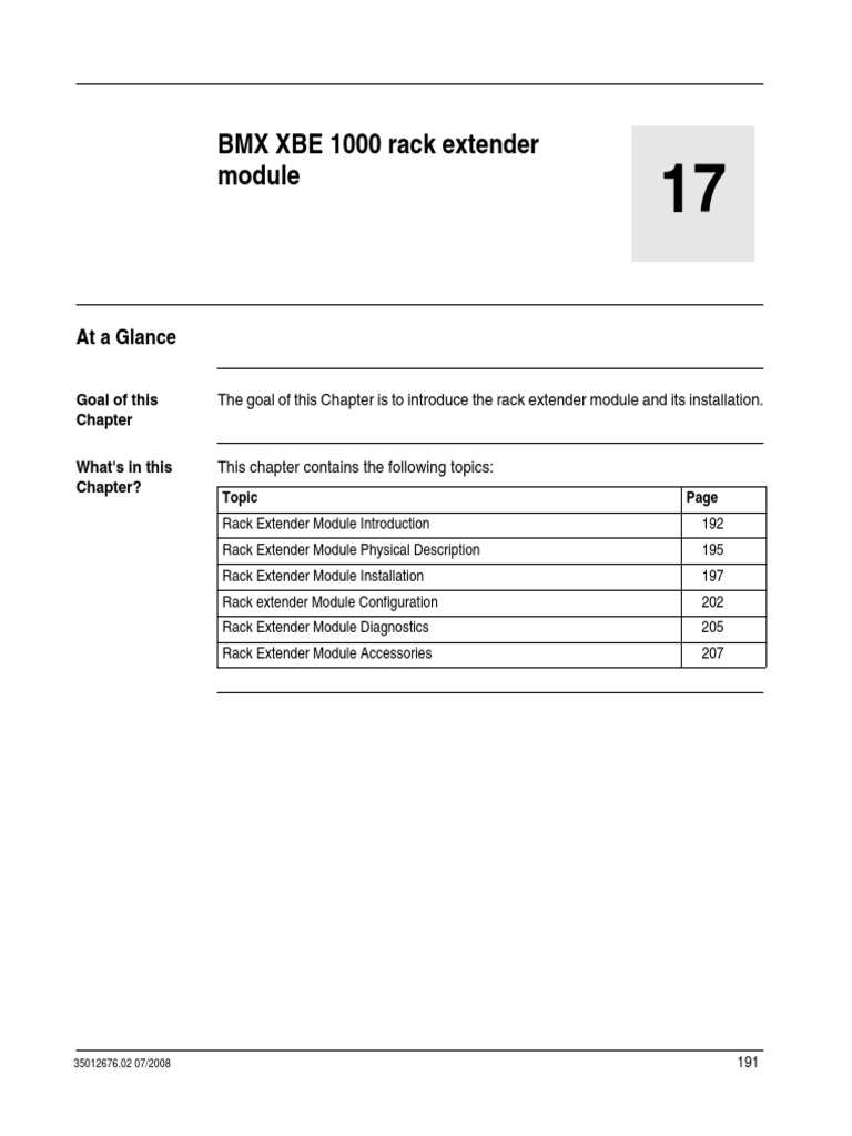 M340 BMXXBE1000 Rack Extender PDF