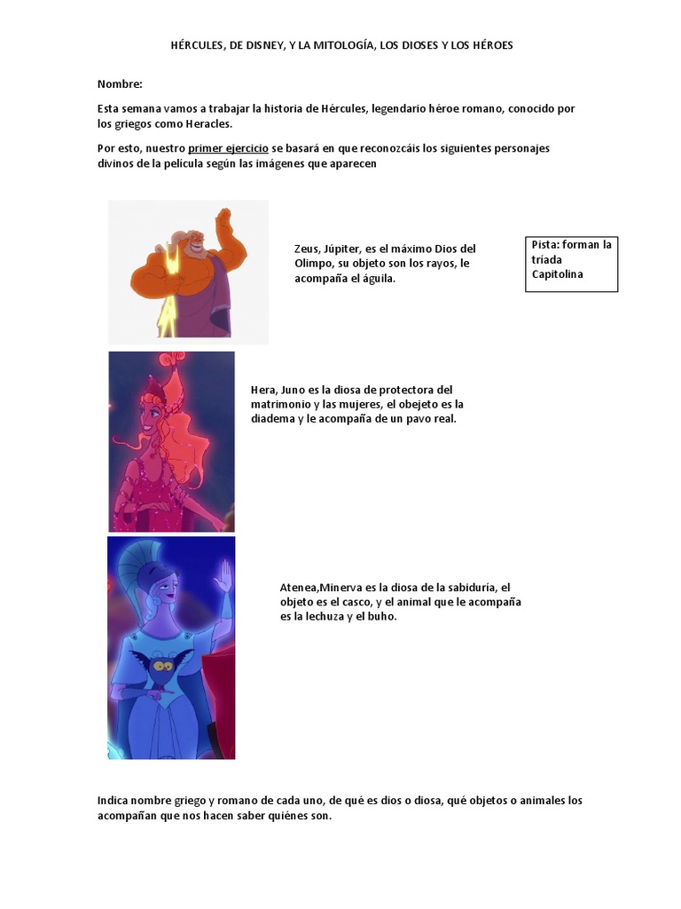 Trabajo Hércules | PDF | Doce olímpicos | Mitología griega