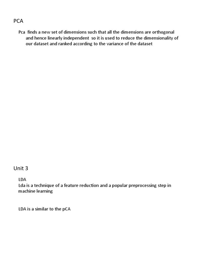 PCA and LDA for Dimensionality Reduction | PDF