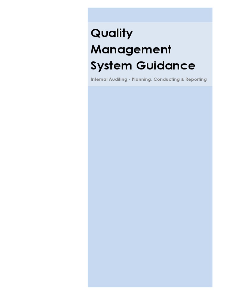 QMS Internal Audit Guidance | Download Free PDF | Audit | Internal Audit