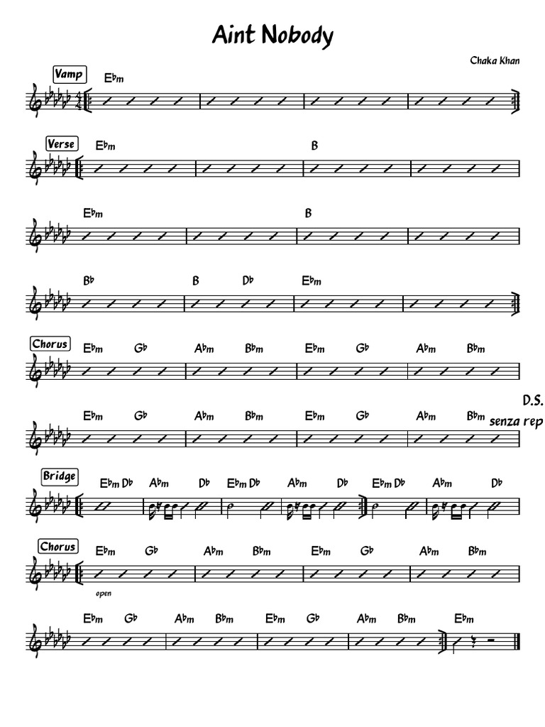 Aint nobody chaka khan pdf