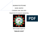 Analog Clock Micro Project Report Computer Graphics Semester 3