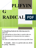 R Simplifying Radicals