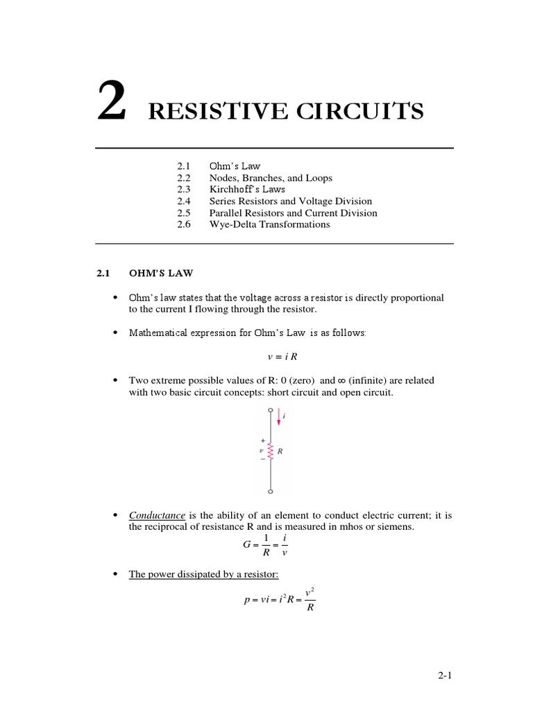 Chapter 2 Resistive Circuits PDF