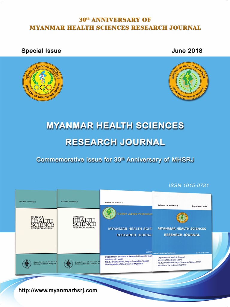 30th anniversary of myanmar health sciences research journal pdf