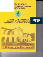 Annotated Bibliography of Traditional Medicine Research Carried Out at DMR (LM) During 1965-2011