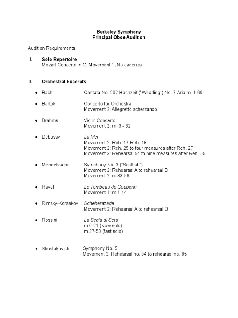 BSO 2022 Principal Oboe Audition Excerpts FINAL PDF