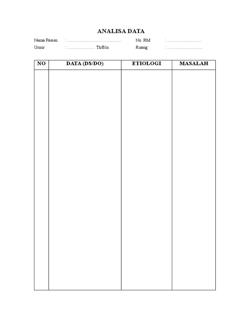 Form Analisa Data | PDF