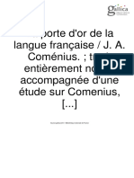 La Porte D'or de La Langue Française Coménius