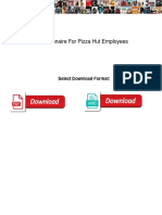 Questionnaire For Pizza Hut Employees