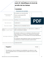 Examen - (AAB02) Cuestionario 5 - Identifique El Nivel de Avance en El Desarrollo de Los Temas