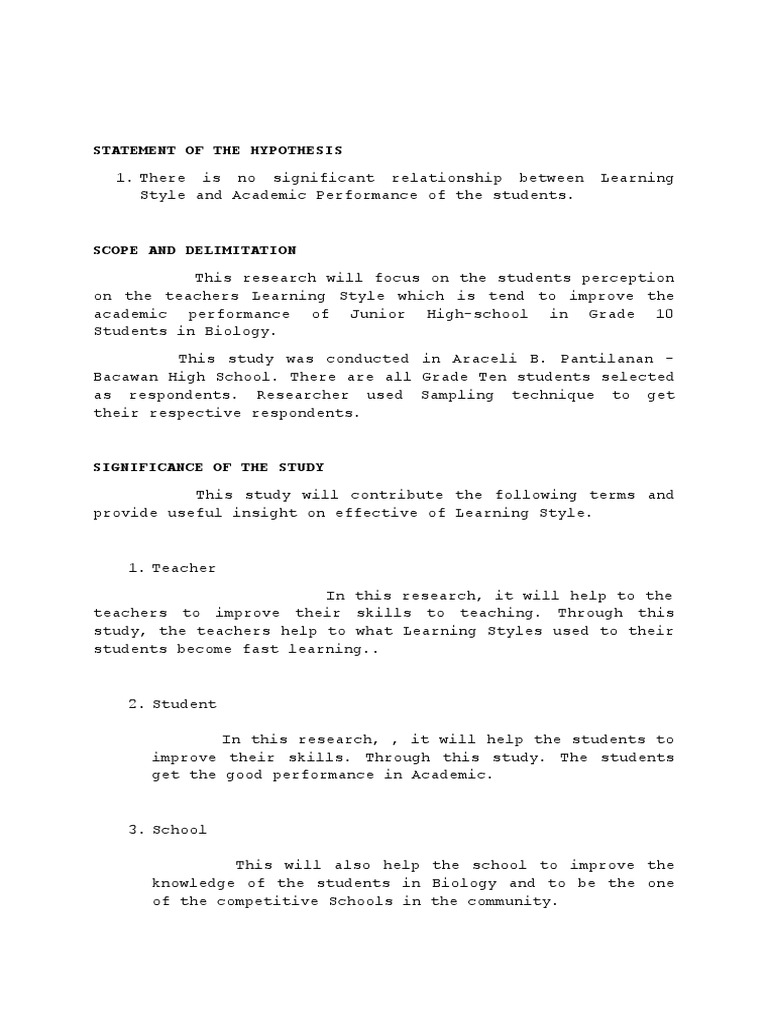 Thesis Pdf Learning Styles Learning