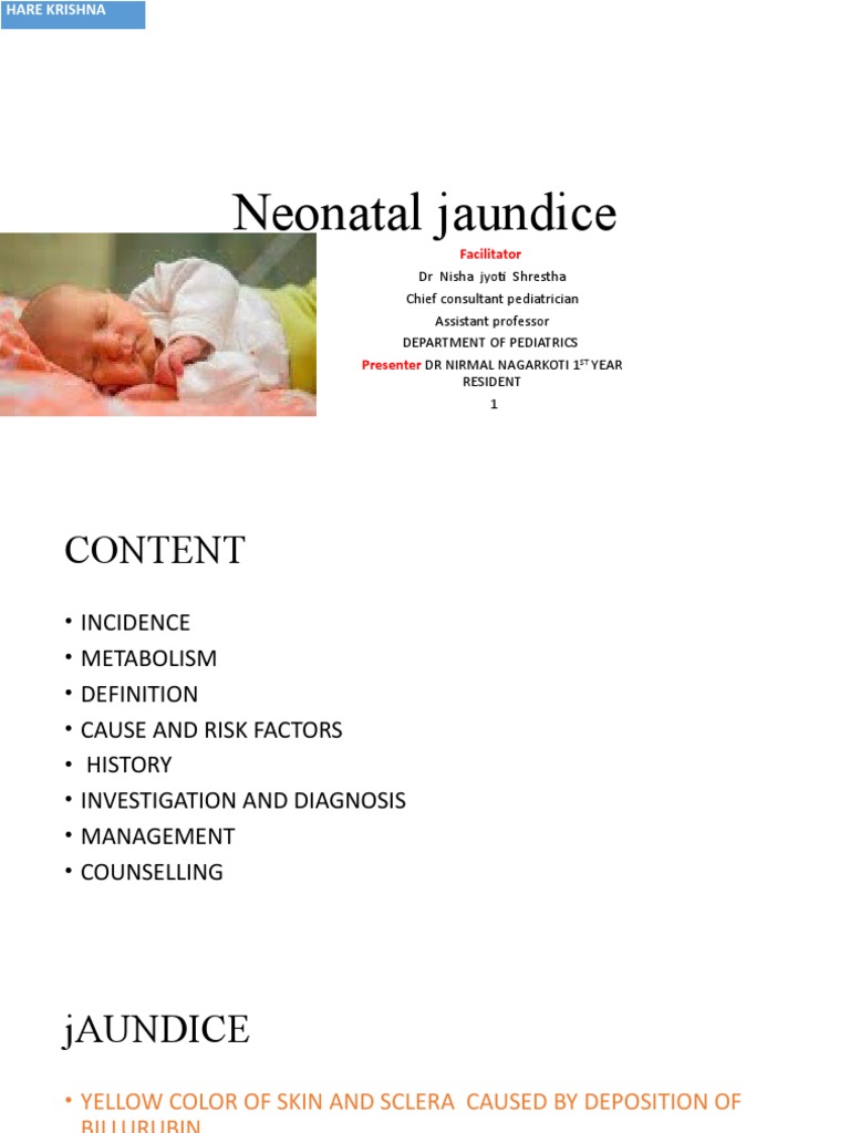 Final Neonatal Jaundice PDF Clinical Medicine Diseases And Disorders