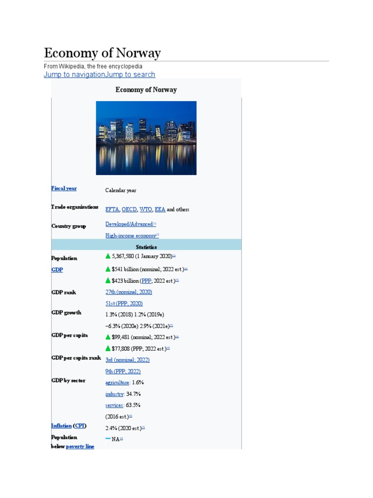 Economy of Norway | Download Free PDF | Cost Of Living | Economies
