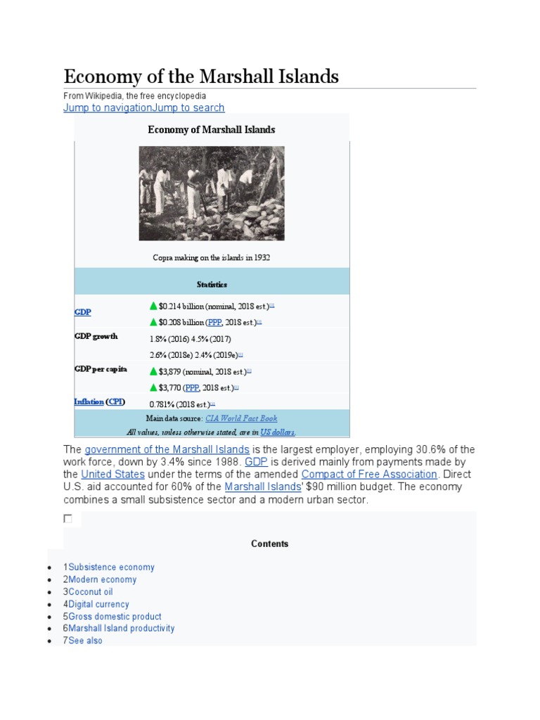 Economy of The Marshall Islands | PDF | Marshall Islands | Economies