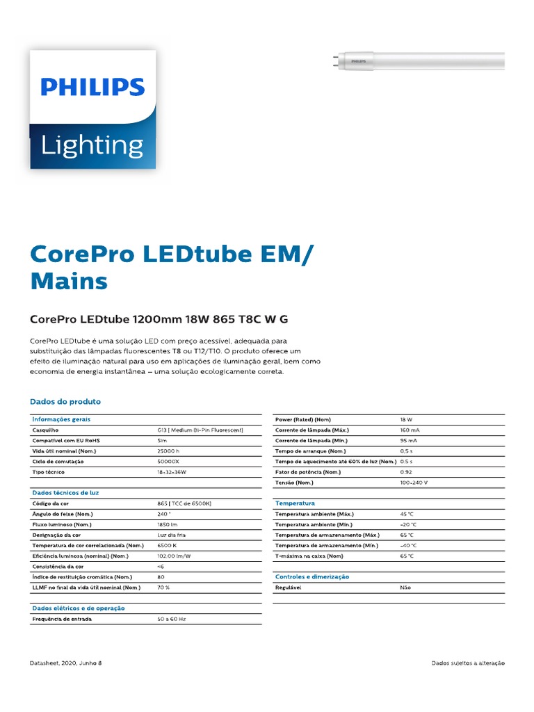 Datasheet Lampada Led Phillips PDF