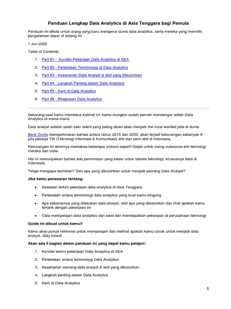 Panduan Data Analytics Untuk Pemula Pdf