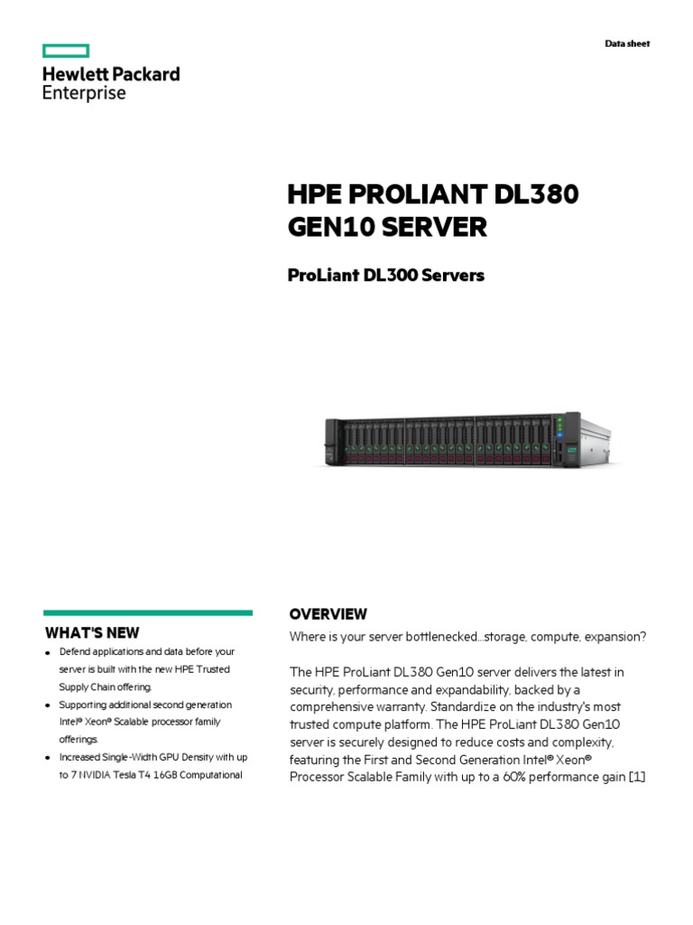 HPE ProLiant DL380 Gen10 server-PSN1010026818USEN | PDF | Graphics ...
