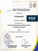 E-sertifikat SKP IAI Pengabdia Mayarakat - Survei Penelitian Persepsi Apoteker Tentang Desain Dan Isi Informasi Etiket Obat Pada Pelayanan Resep Di Apotek