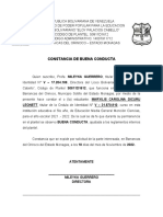 Constancia de Buena Conducta L.B. Eloy Palacios