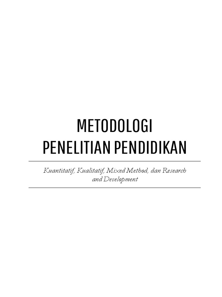 Metodologi Penelitian Pendidikan | PDF