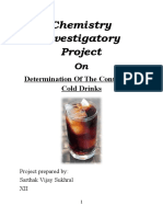 Chemistry Investigatory Project Class 12 (Soft Drinks)