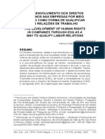 The Development of Human Rights in Companies Through Esg As A Way To Qualify Labor Relations