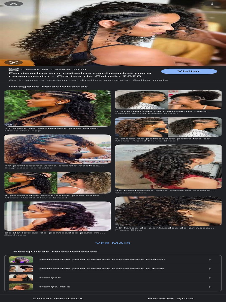 Penteados para Cabelos Cacheados 2020 | PDF, image size:768x1024