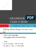 Les 1 Grammar Verb Forms 1 Work, Am Working (HUbl PPT For Students) Units 1, 3, 4