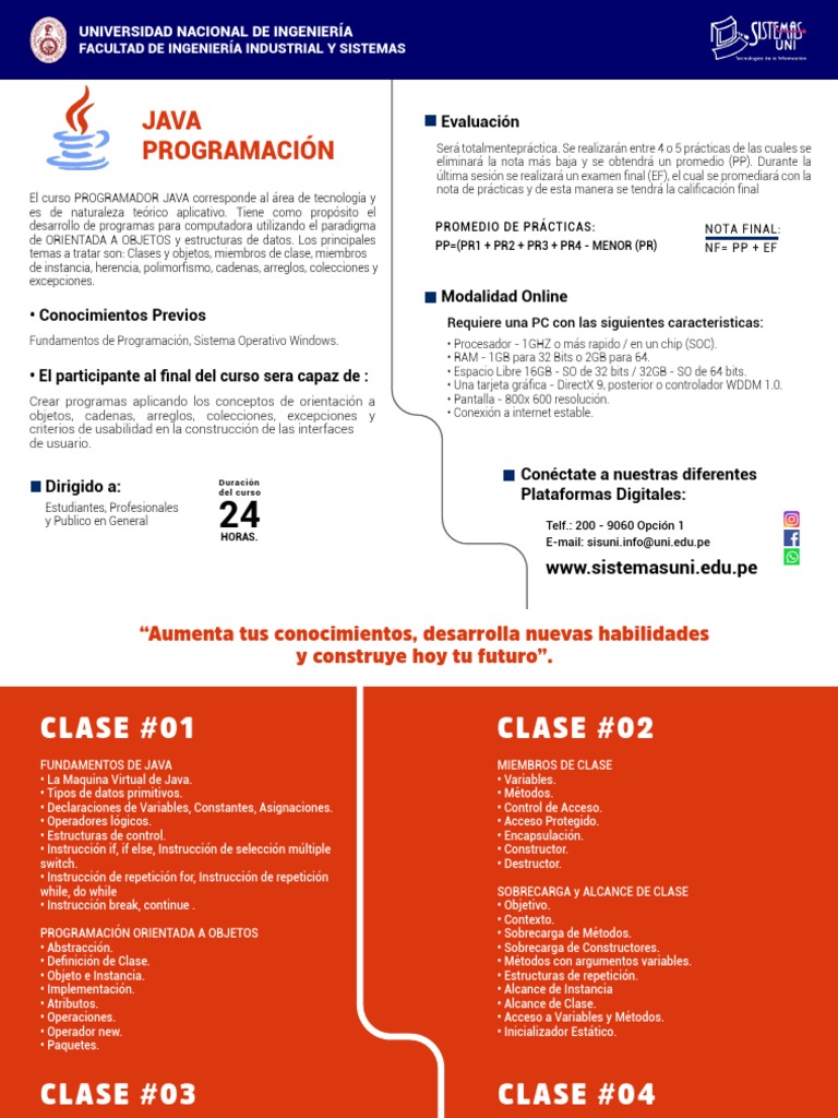 Java-Programacion Sistemasuni UNI | PDF | Java (lenguaje de ...
