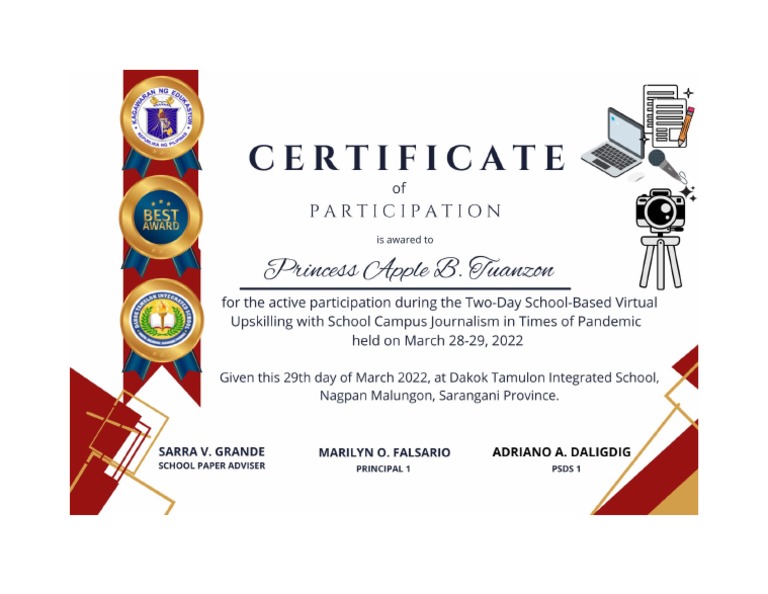 Journalism Certificate PDF