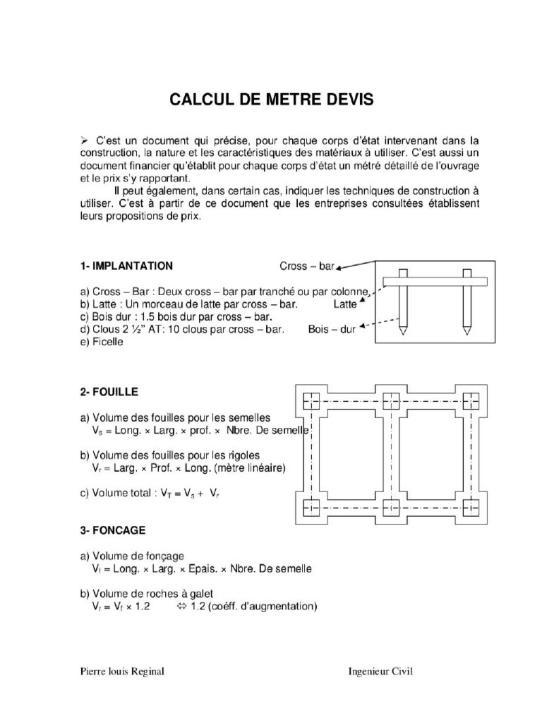 Calcul Métré | PDF