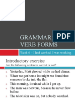 Les 7 Unit 15 Grammar Verb Forms 6 Had Worked, Was Working (Student Version For HUbl)