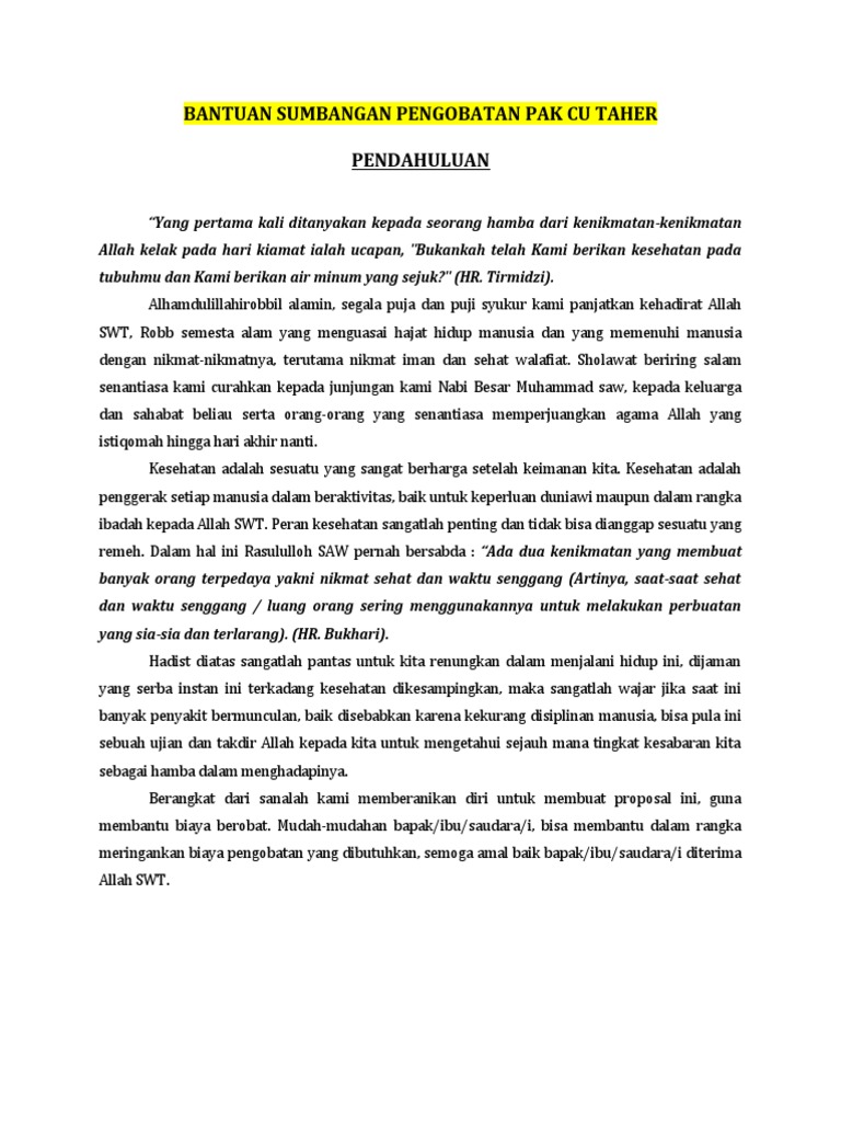 Bantuan Proposal Pengobatan PDF