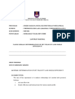 Lab Report Determination of Jet Velocity and Nozzle Efficiency