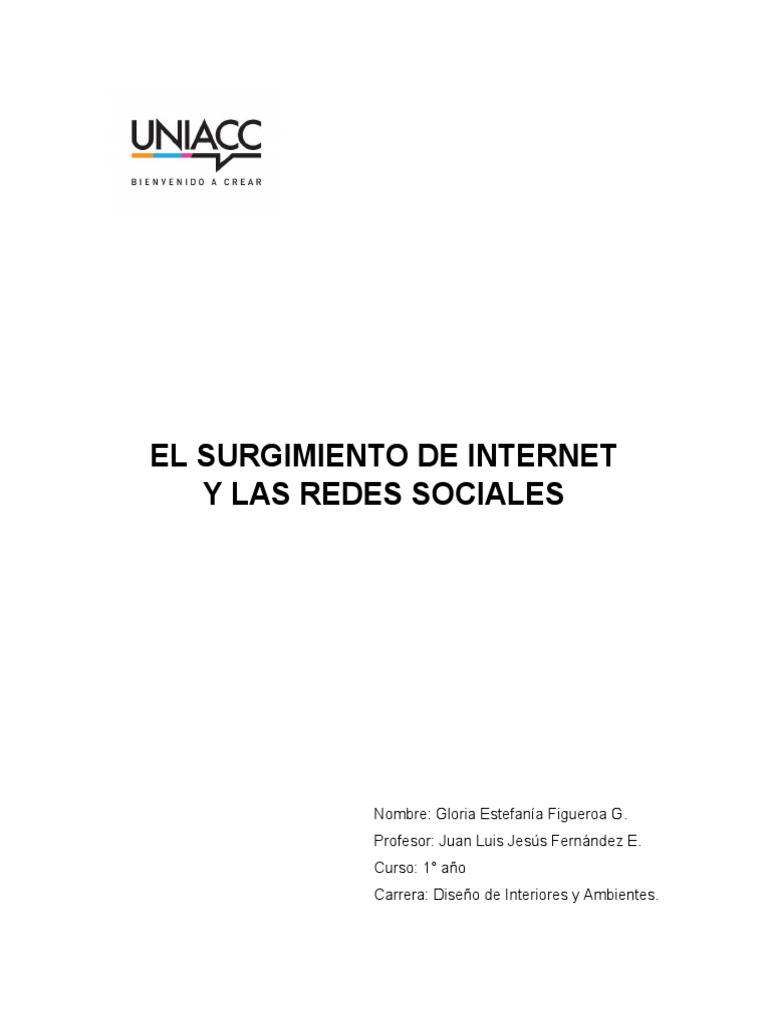 Surgimiento de Internet y Redes Sociales | PDF | Comunicación | Internet
