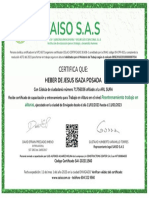 Certificado Heber de Jesùs Isaza Posada