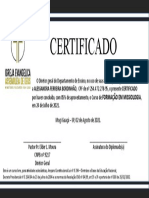 Certificado de conclusão de curso de missiologia