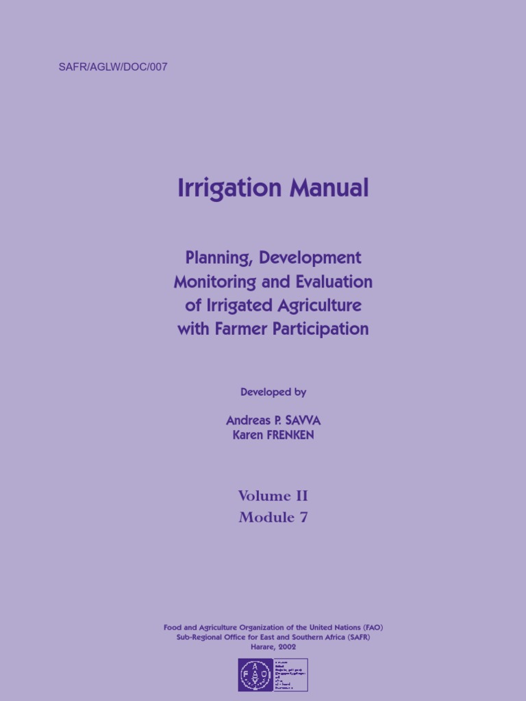 Irrigation Manual PDF Irrigation Surface Runoff