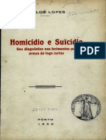 Diagnóstico entre homicídio e suicídio por armas de fogo