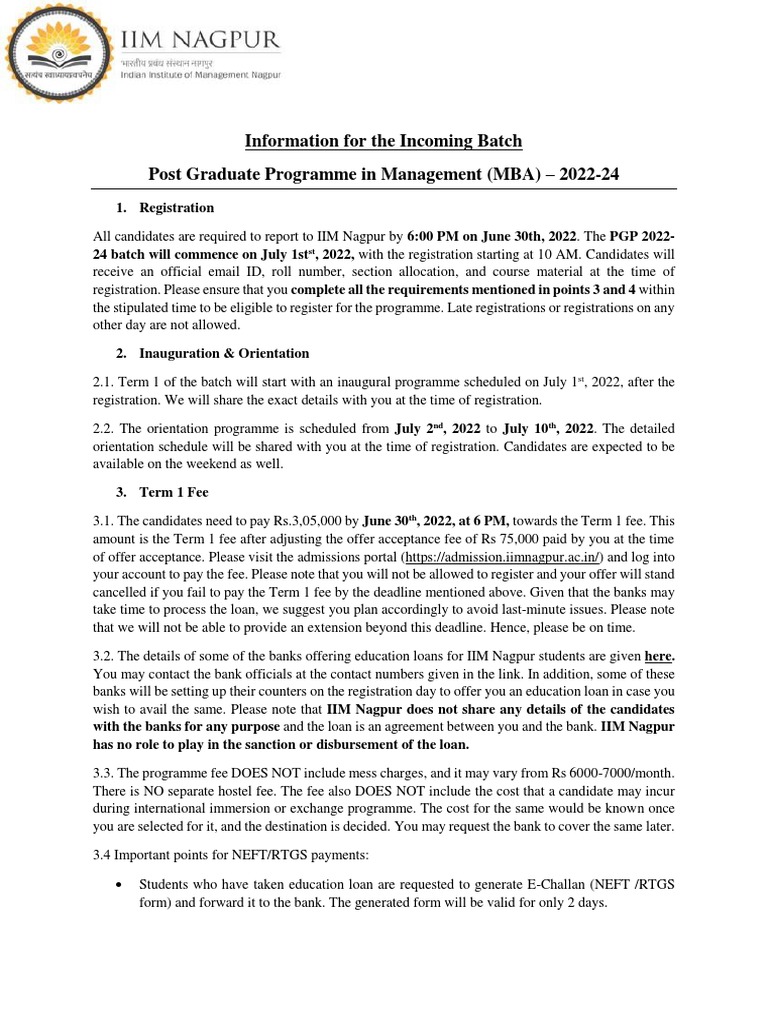 MBA 2022-24: Registration Guide | PDF
