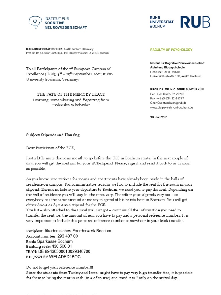 Letter To ECE Participants August I | PDF