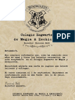 Colegio Hogwarts de Magia - Carta de Ingreso