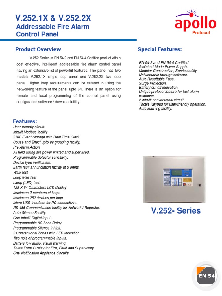 V.252 Addressable Fire Alarm Panel Guide | PDF | Electrical Engineering ...