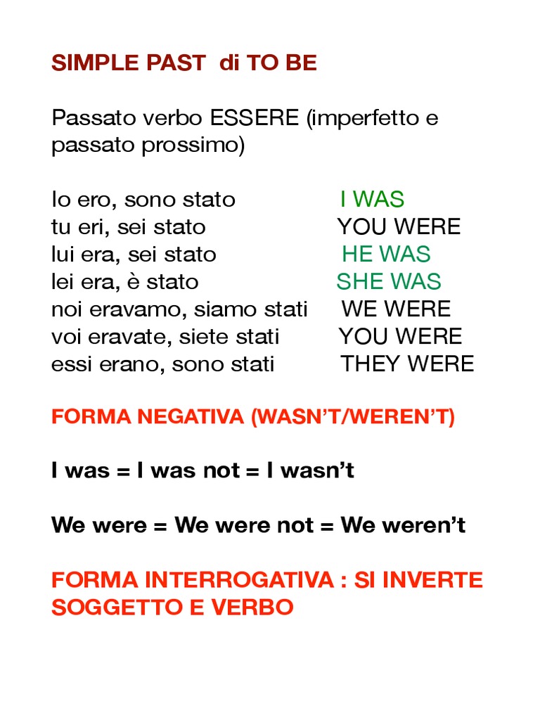 Regola Past Simple : The Simple Past of Regular and Irregular Verbs – VTEQ