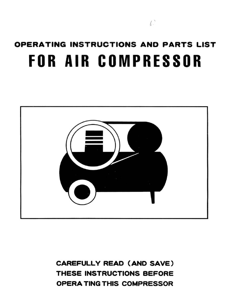 Air Compressor Operating Instructions PDF