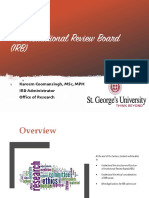 The Institutional Review Board (Irb) : Kareem Coomansingh, MSC, MPH Irb Administrator Office of Research