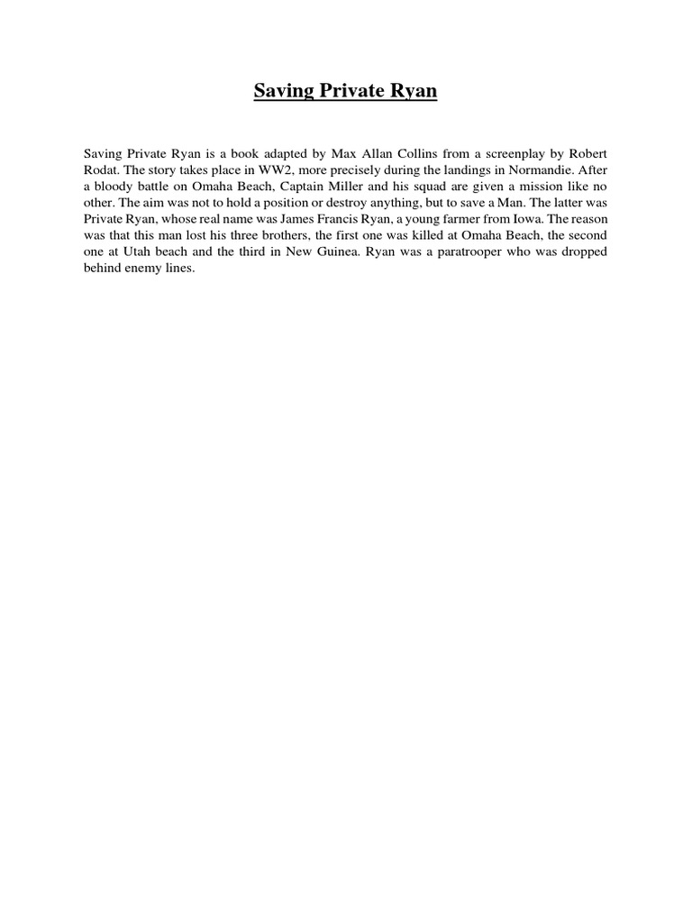 Saving Private Ryan | PDF